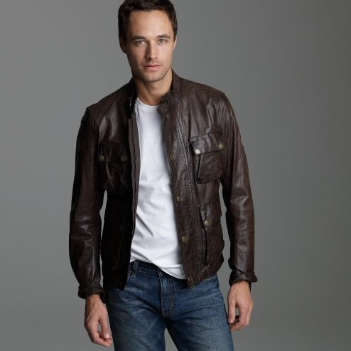 Blouson Cuir Belstaff Pas Cher Homme Chocolat